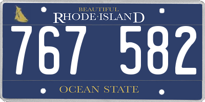 RI license plate 767582