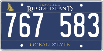 RI license plate 767583