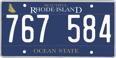 RI license plate 767584