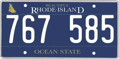 RI license plate 767585