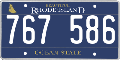 RI license plate 767586