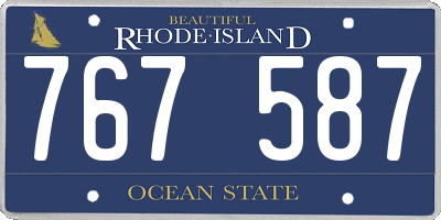 RI license plate 767587