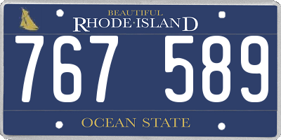 RI license plate 767589