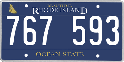 RI license plate 767593