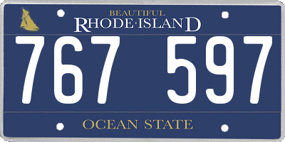 RI license plate 767597