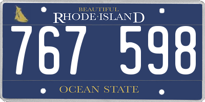 RI license plate 767598
