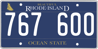 RI license plate 767600