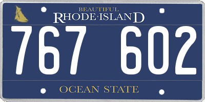 RI license plate 767602