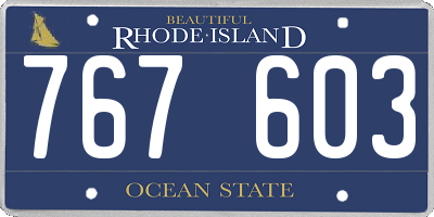 RI license plate 767603