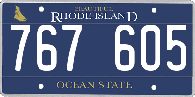 RI license plate 767605