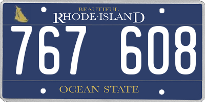 RI license plate 767608