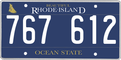 RI license plate 767612
