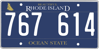 RI license plate 767614