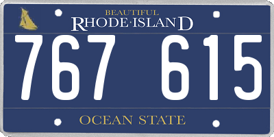 RI license plate 767615