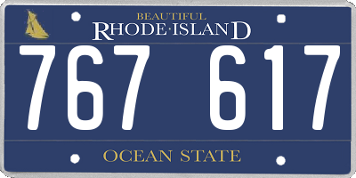 RI license plate 767617