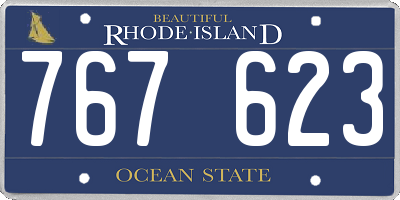 RI license plate 767623