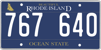 RI license plate 767640