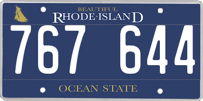 RI license plate 767644