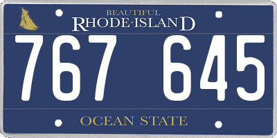 RI license plate 767645