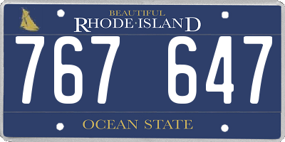 RI license plate 767647