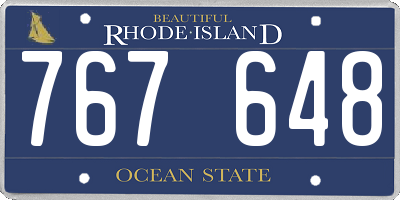 RI license plate 767648