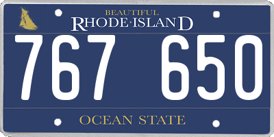 RI license plate 767650