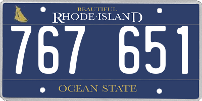 RI license plate 767651