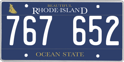 RI license plate 767652