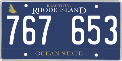 RI license plate 767653