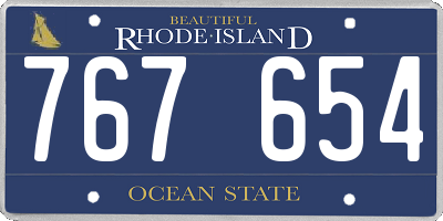 RI license plate 767654