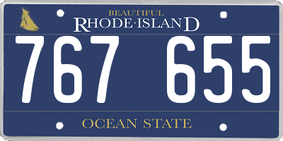 RI license plate 767655