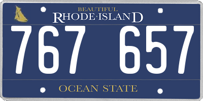 RI license plate 767657