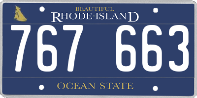 RI license plate 767663