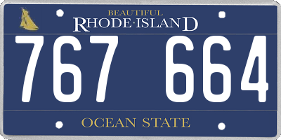 RI license plate 767664