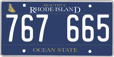RI license plate 767665