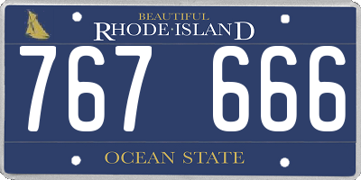RI license plate 767666