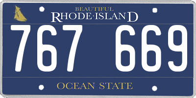 RI license plate 767669