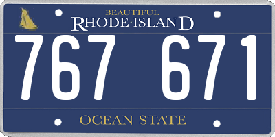 RI license plate 767671