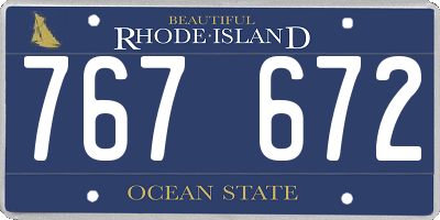 RI license plate 767672