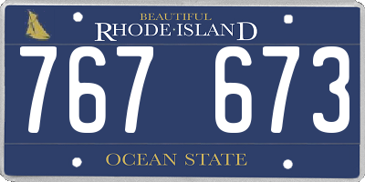 RI license plate 767673