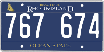 RI license plate 767674