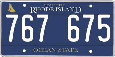 RI license plate 767675