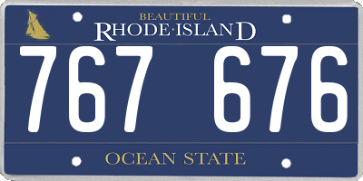 RI license plate 767676