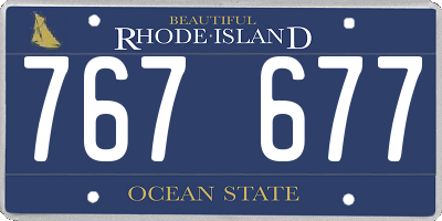 RI license plate 767677