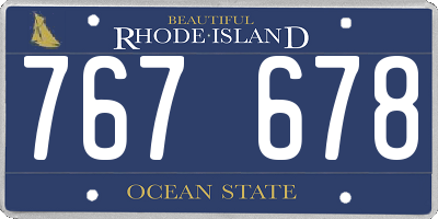 RI license plate 767678