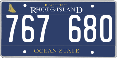 RI license plate 767680