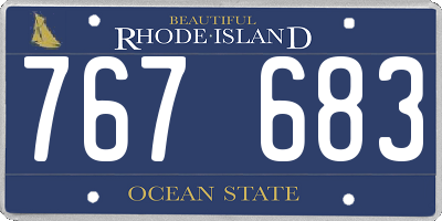 RI license plate 767683