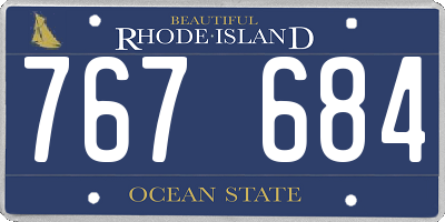 RI license plate 767684