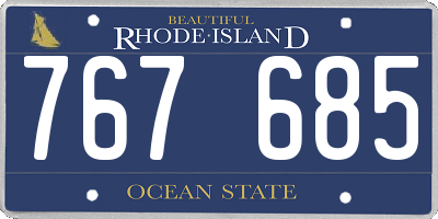 RI license plate 767685