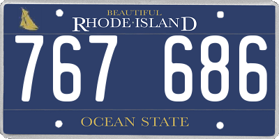 RI license plate 767686